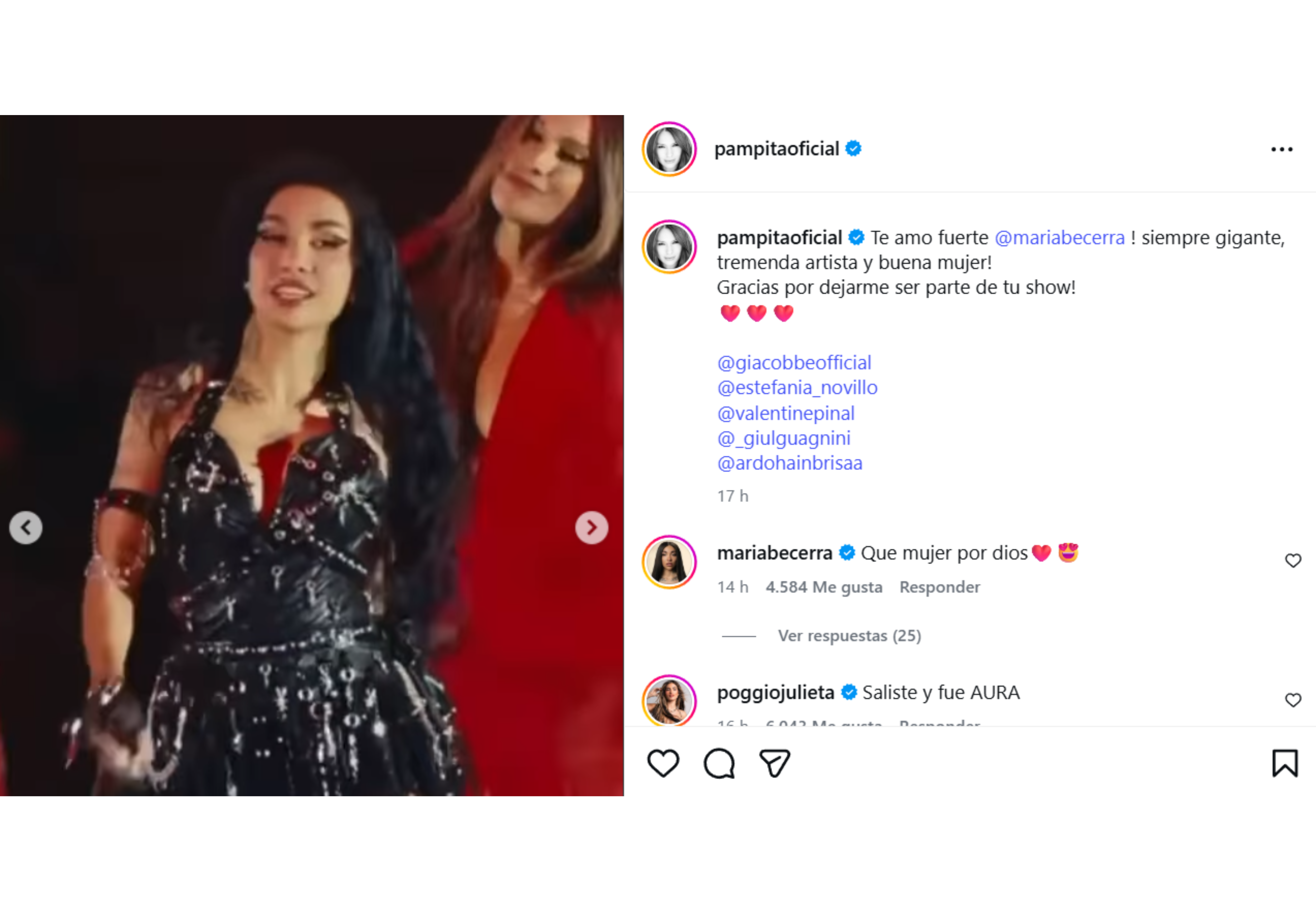 El mensaje de Pampita.