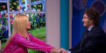 Yuyito González entrevistó a su pareja, el presidente Javier Milei. (Captura de tv)