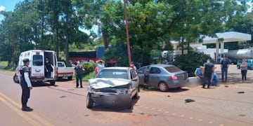Accidente vial en Oberá dejó un saldo de varios heridos.