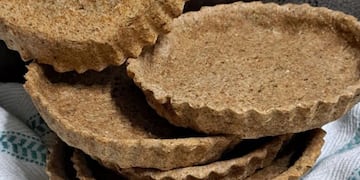 Masa de tarta integral con pocos ingredientes.