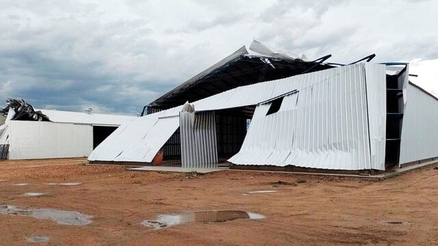 Dos galpones fueron destruidos por las ráfagas (Infotec)