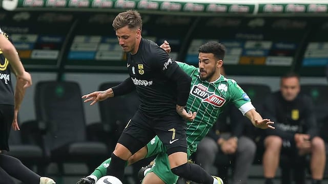 Con Mancini como titular el Aris Salónica le ganó al Panathinaikos en Grecia