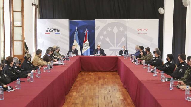 Representantes de las fuerzas federales asistieron al encuentro con la cúpula del Ministerio de Seguridad de la provincia.