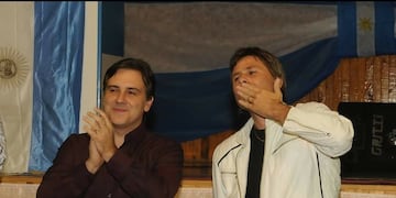 Martín Llaryora y Edgar Bruno, en una imagen de campañas pasadas.