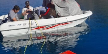 El sumergible ROV operado a control remoto trabaja en el estudio de la sedimentación en el dique de Potrerillos. Gentileza Gobierno de Mendoza