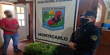 Colonia Laharrague: recuperan plantines de yerba. Policía de Misiones