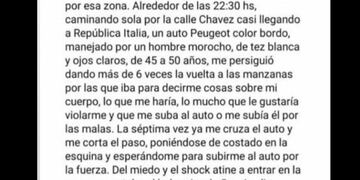 Una joven denunció en Facebook que un hombre quiso subirla a un auto por la fuerza