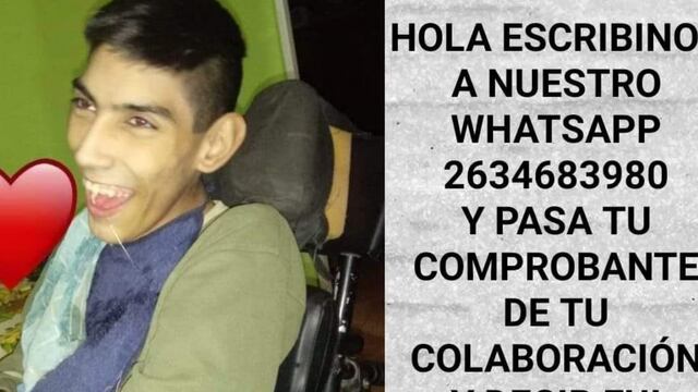 Franco Otobello tiene 21 años y tiene parálisis cerebral. Desde el merendero al que asiste iniciaron una campaña para que construir una habitación adaptada en su casa de Junín. Foto: Gentileza.