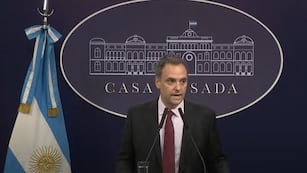 Manuel Adorni en su conferencia de prensa de este jueves.