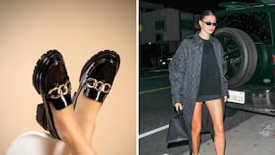 Hailey Bieber luciendo el zapato estrella del invierno 2025 que deja atrás los borcegos.
