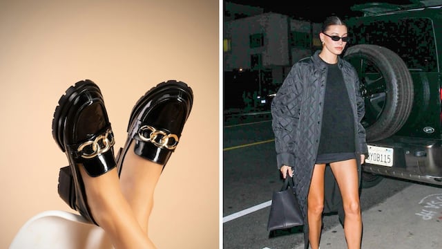 Hailey Bieber luciendo el zapato estrella del invierno 2025 que deja atrás los borcegos.