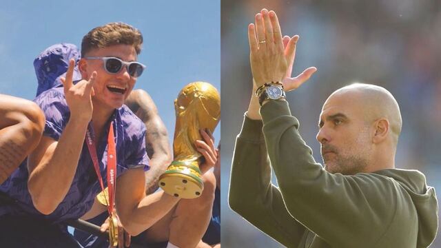 Pep Guardiola se mostró feliz por contar con Julián Álvarez en sus filas.