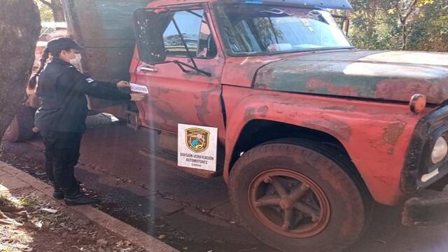 Camión secuestrado tras inconsistencias en chasis y motor.