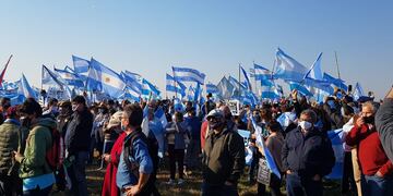 La protesta en San Nicolás.