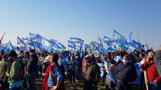 La protesta en San Nicolás.