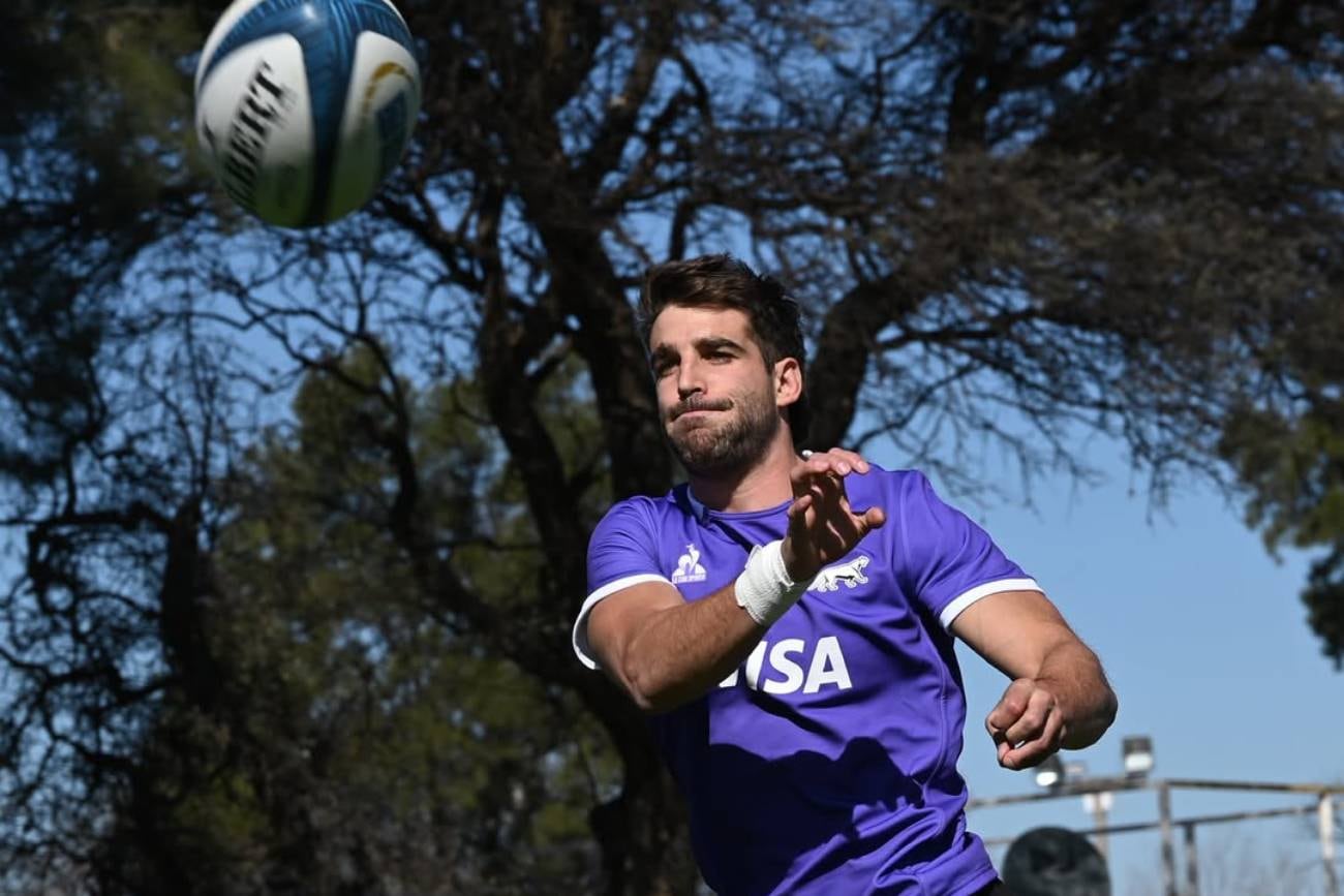 El corodbés Juan Cruz Mallía en el entrenamiento de Los Pumas en Córdoba. (Prensa UAR)