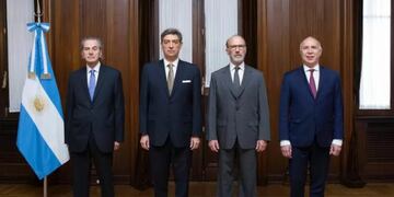 Juan Carlos Maqueda, Horacio Rosatti, Carlos Rosenkrantz, y Ricardo Lorenzetti.