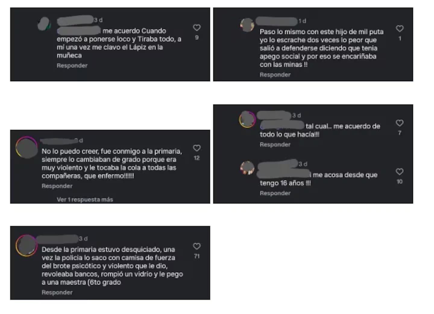 Los testimonios del supuesto historial de violencia del femicida.