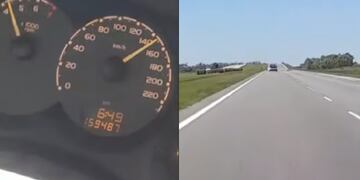 El conductor captó el momento en el que un móvil policial circulaba a más de 145 km/h sin las luces encendidas.