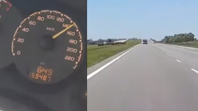 El conductor captó el momento en el que un móvil policial circulaba a más de 145 km/h sin las luces encendidas.