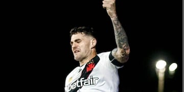 Pablo Vegetti festeja en el Vasco da Gama, donde llevó su fama de goleador.