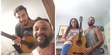 Gabriel recibió la guitarra de su vecino para "Doná música, doná una sonrisa" y la recibió Valentina que tenía su instrumento roto y no podía tocar.