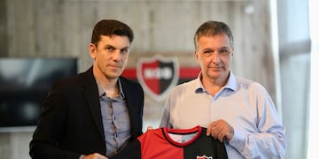 El presidente rojinegro Ignacio Astore recorrió las instalaciones del club con el nuevo director técnico.