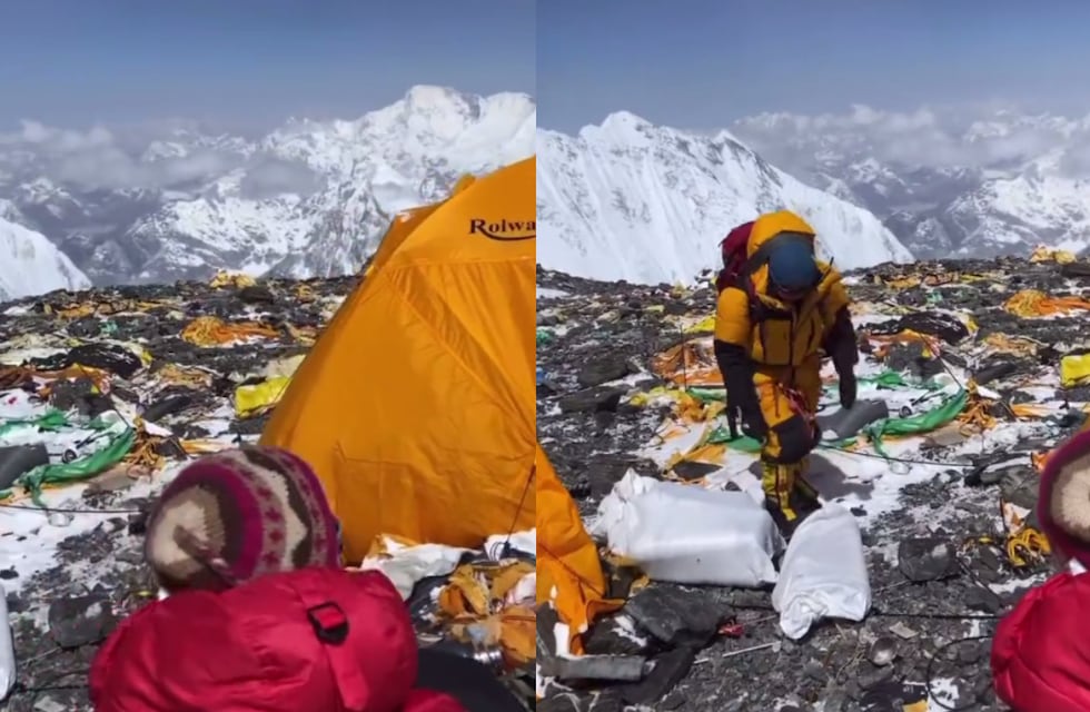 Un montañista denunció que hay más de 1.000 kilos de basura en el Everest y su video se hizo viral