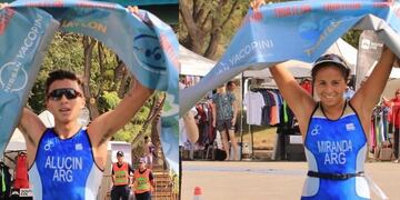 Triatlón del Lago: Ibrahim Alucim y Moira Miranda son campeones argentinos.