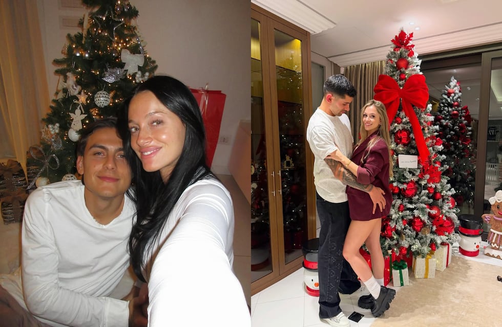 Pancita y regalos: las fotos navideñas de Paulo Dybala y Cuti Romero