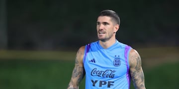 Rodrigo De Paul y Ángel Di María entrenaron a la par del equipo (AFA)