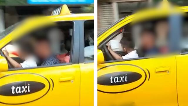 Un chofer de un taxi manejaba con su hijo a upa y ya perdió la licencia. (Captura de video)