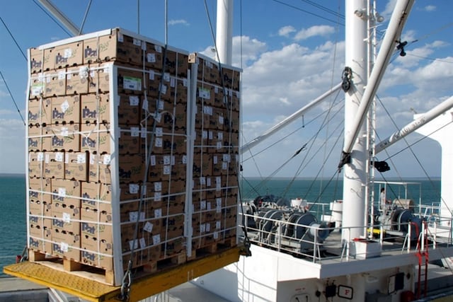 Transporte de frutas maritimo