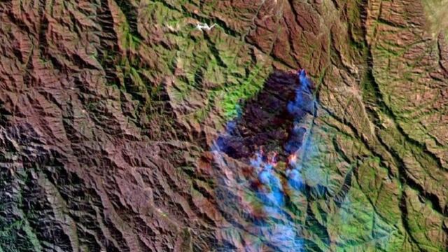 Imágenes que captron los satélites de la Nasa y CoNAE.