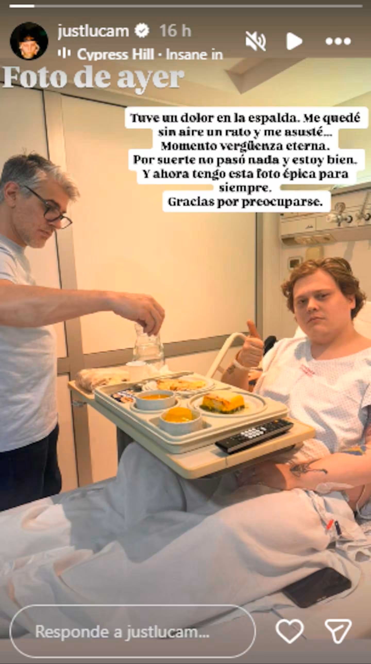 Luca Martin, internado