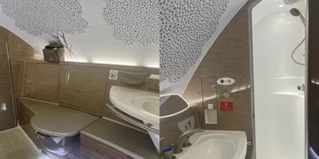 Gabró desde un avión de lujo de dos pisos y el video se hizo viral: así es por dentro.