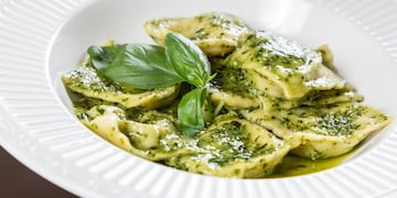 Ravioles con pesto. Imagen ilustrativa.