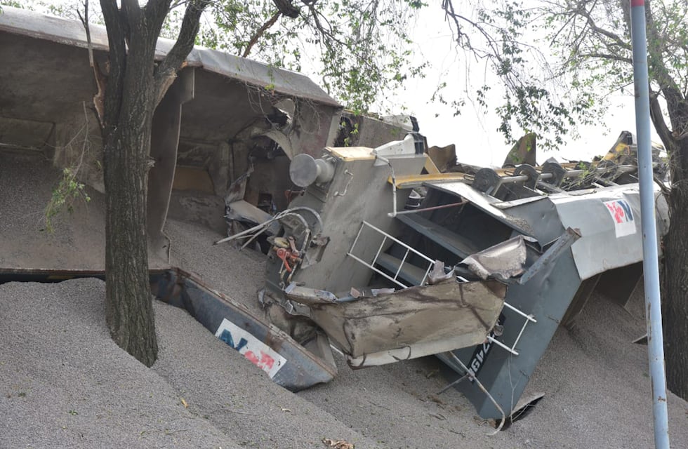 En fotos y videos: un tren descarriló en Córdoba y dos árboles sostienen parte de los vagones