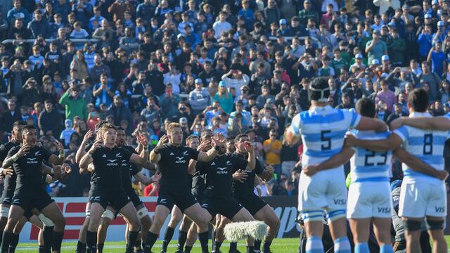 Una postal de lo que fue en Mendoza el partido entre Los Pumas y los All Blacks, el 8 de julio de 2023.