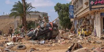 El ciclón en Libia generó estragos de todo tipo. Foto: Gentileza X