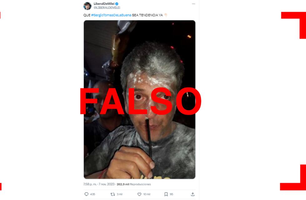 El polvo blanco que cubre a Sergio Massa en esta fotografía viral no es cocaína; es harina