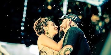 Tamara y Marcelo se casaron sobre el escenario principal del Cosquín Rock, en 2013.