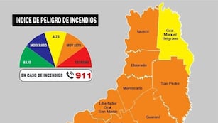 Iguazú en alerta por el índice de peligro de incendios: la zona norte, entre las más expuestas.