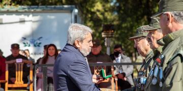 El ex jefe de Gabinete encabezó este lunes el acto por el 40° aniversario del bautismo de fuego del Escuadrón Alacrán de la fuerza en las Islas Malvinas.