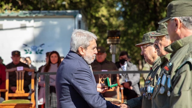 El ex jefe de Gabinete encabezó este lunes el acto por el 40° aniversario del bautismo de fuego del Escuadrón Alacrán de la fuerza en las Islas Malvinas.