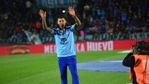 Cuti Romero asistió al partido de Belgrano contra Godoy Cruz.