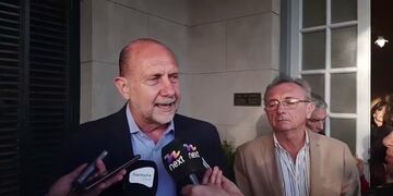 Omar Perotti y Daniel Costamagna en la ExpoRural de Rafaela