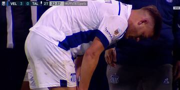 Alarma en Talleres porque Federico Girotti salió lesionado ante Vélez (Captura de TV)