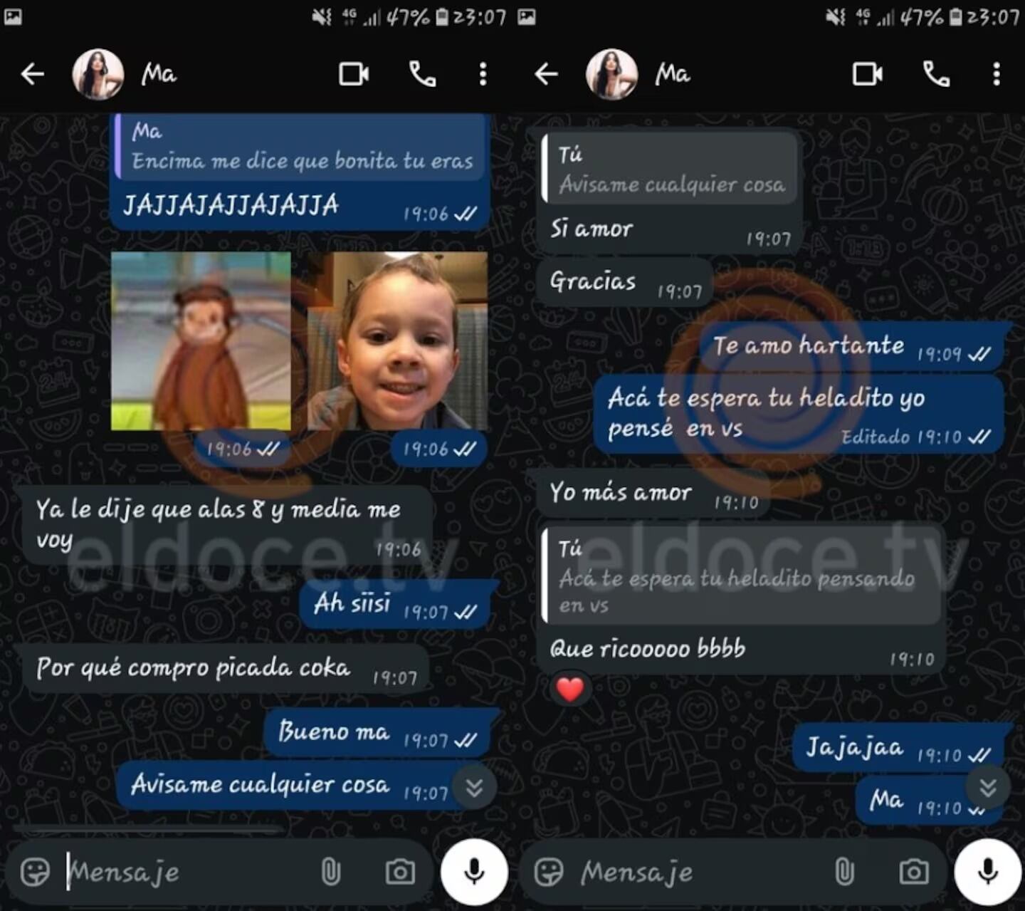 Las conversaciones de Tania durante la tarde y noche del domingo 11 de enero.