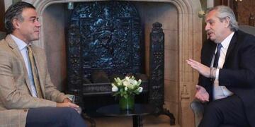 El juez federal Daniel Rafecas, candidato a ser el próximo Procurador General de la Nación, y el Presidente Alberto Fernández. (Foto: Archivo)